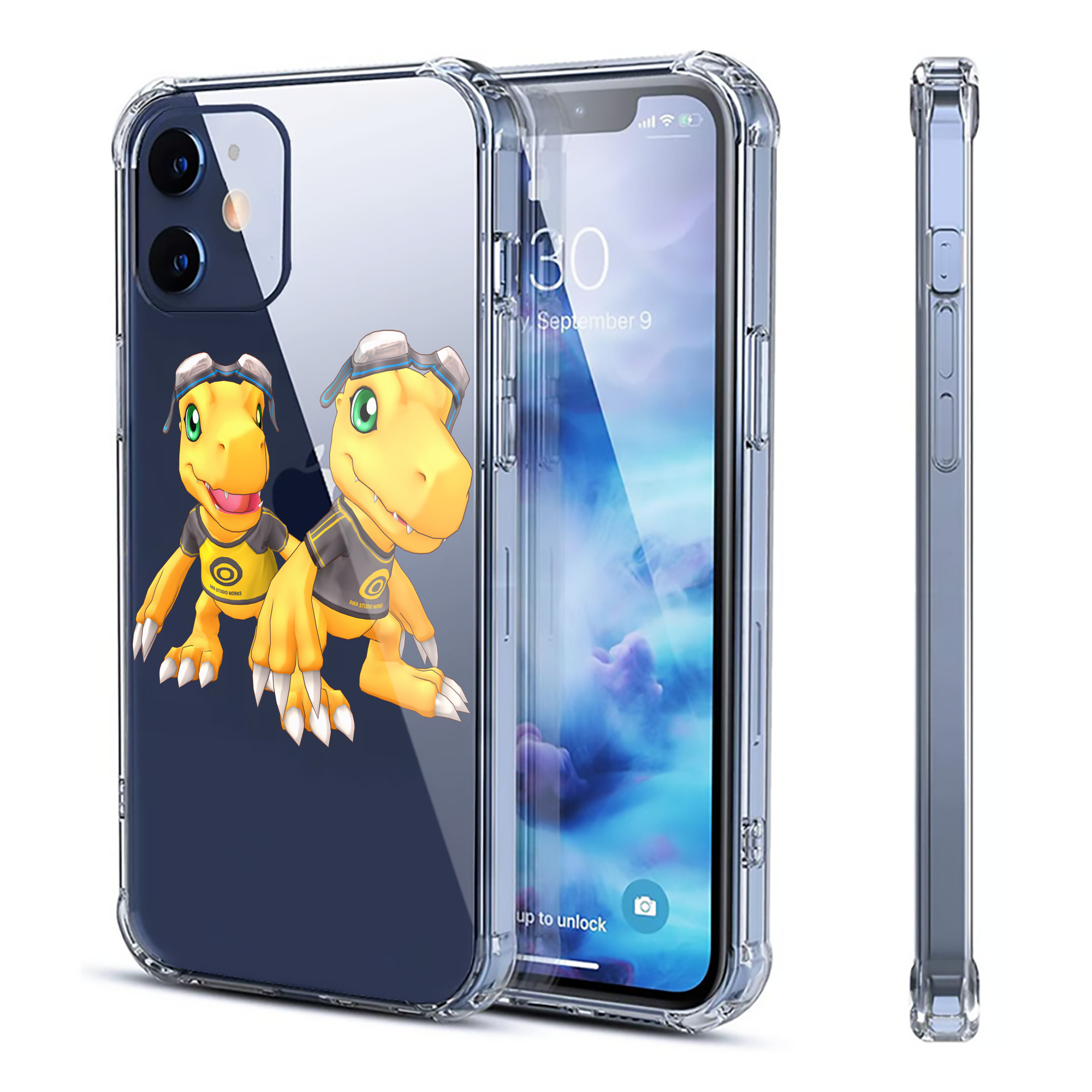 （画像用） Digimon デジタルモンスター/デジモン 【iPhone 12シリーズ対応】透明スマホケース（クリアソフトケース）